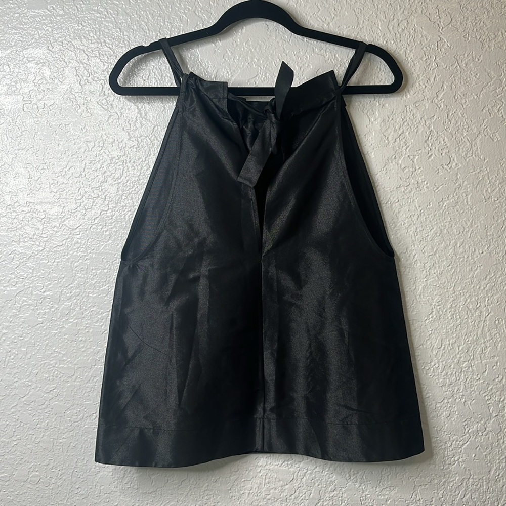 Paskal Black Cinch Ruffle Neck Python Print Pocke… - image 2